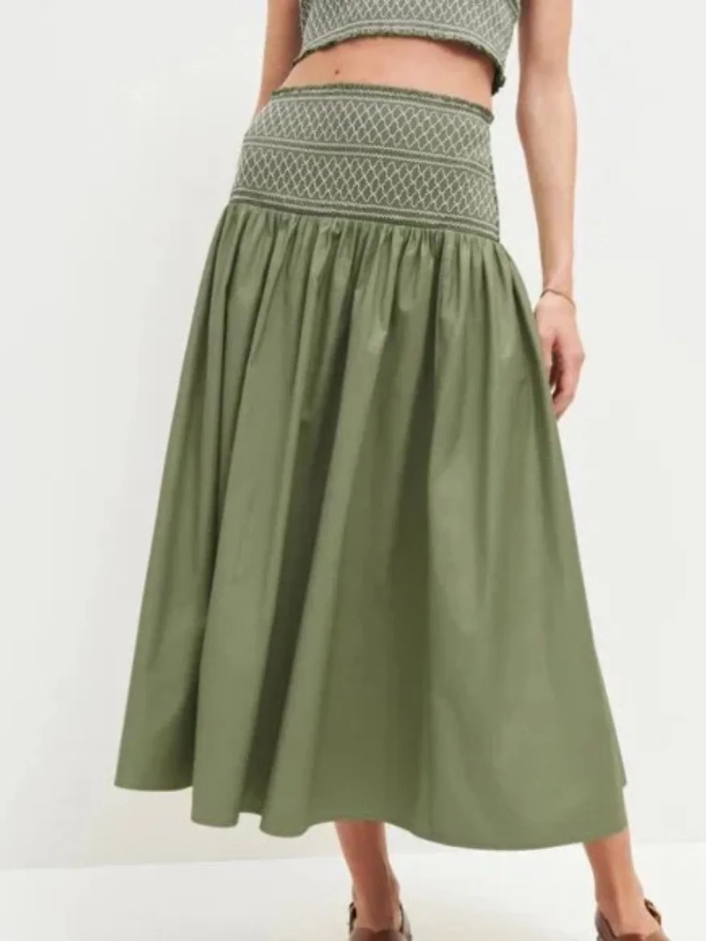 Reformation Haven Skirt in Artichoke Size Small